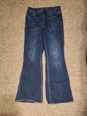 Judy Blue Dark Blue Flared Jeans 7/28 Short